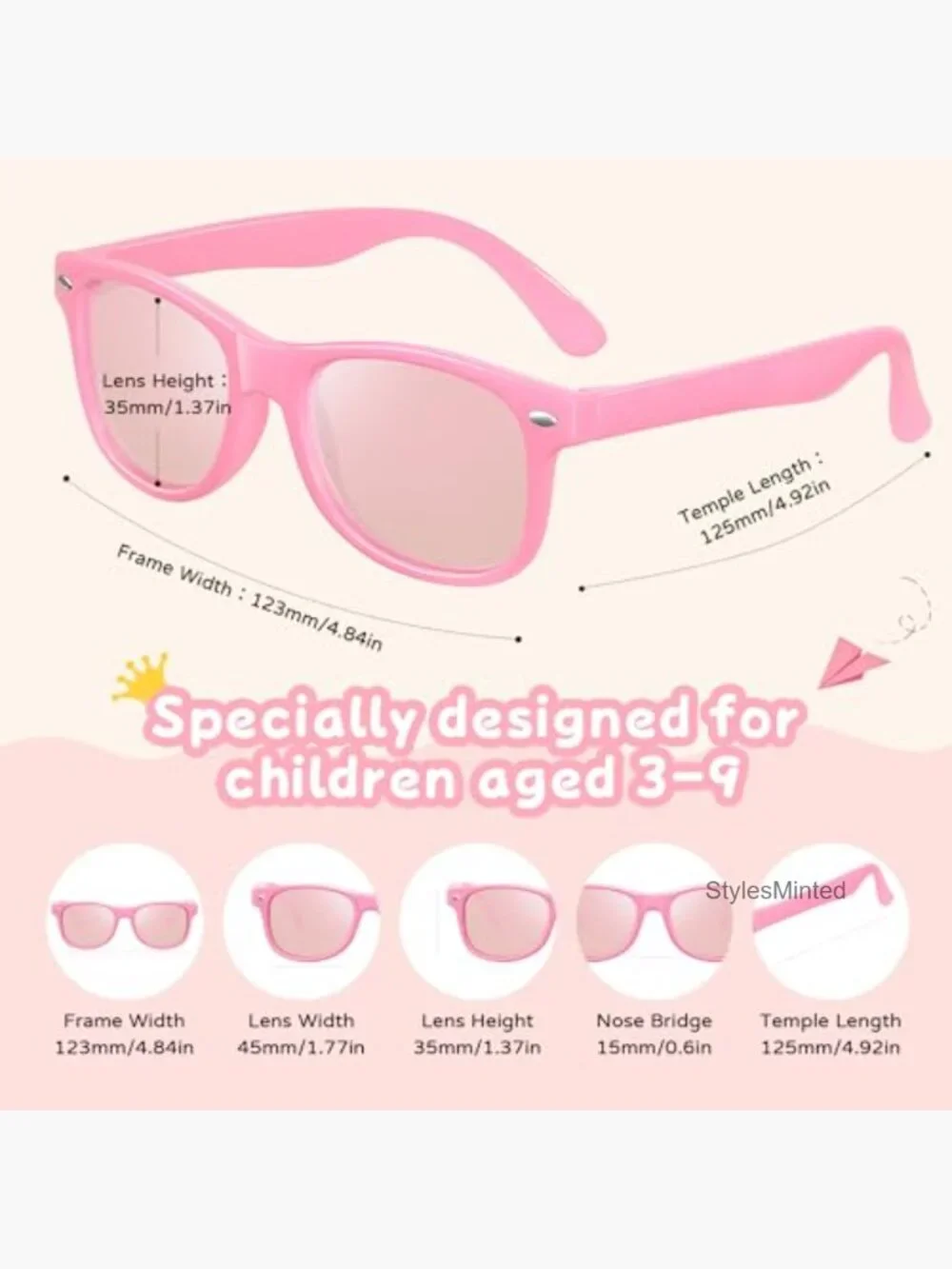 Kids Polarized Sunglasses 3 Pack UV Protection Flexible Frame